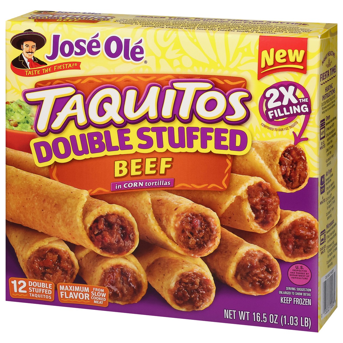 slide 3 of 16, Jo Beef Corn Double Stuffed Taquitos, 16.56 oz