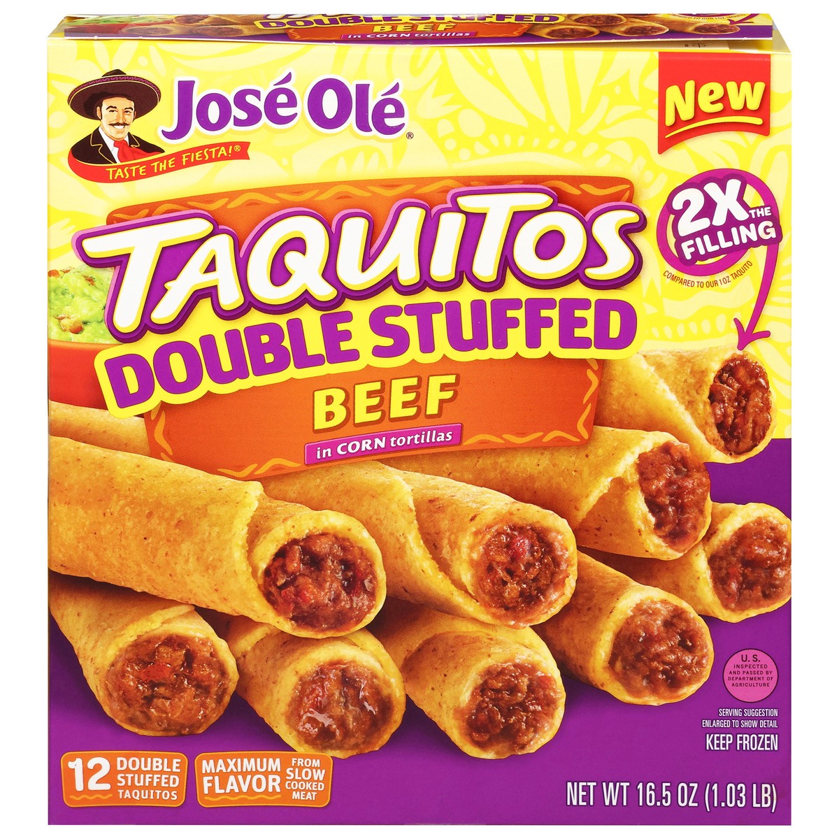 slide 1 of 16, José Olé Double Stuffed Beef Taquitos 12 Each, 12 ct