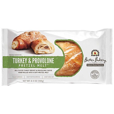 slide 1 of 1, Better Bakery Turkey and Provolone Pretzel Melt, 6.5 oz