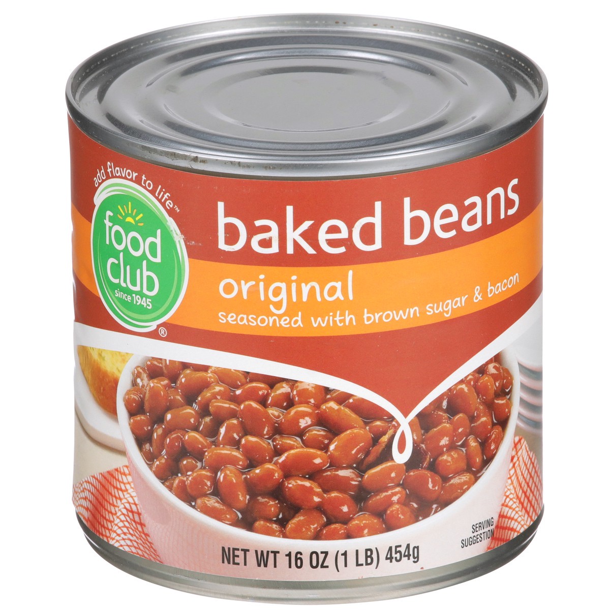 slide 1 of 9, Food Club Original Baked Beans Seasoned With Brown Sugar & Bacon, 16 oz