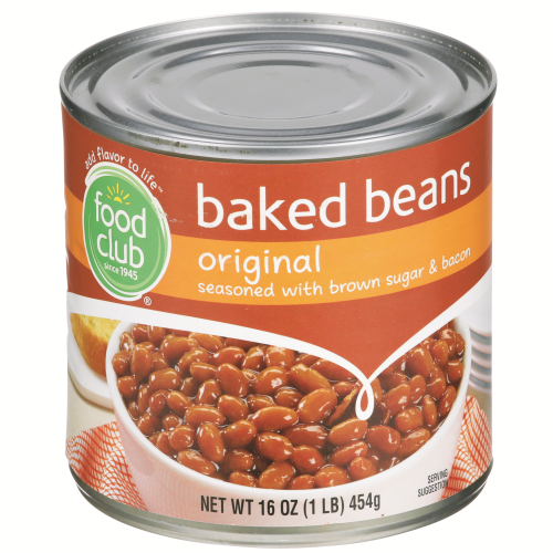 slide 1 of 1, Food Club Original Baked Beans Seasoned With Brown Sugar & Bacon, 16 oz