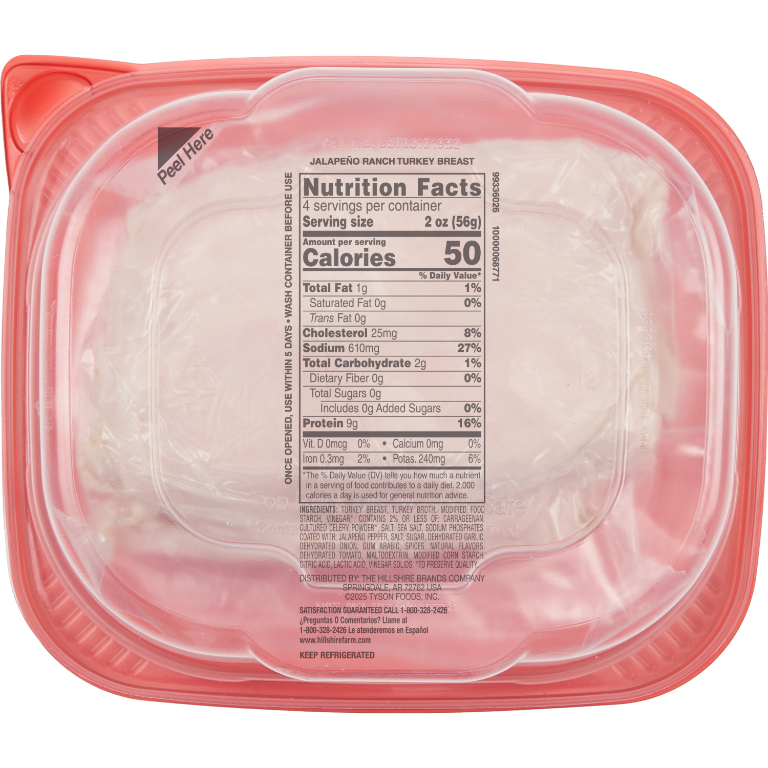 slide 5 of 8, Hillshire Farm Jalapeño Ranch Turkey Breast, 8 oz, 8 oz