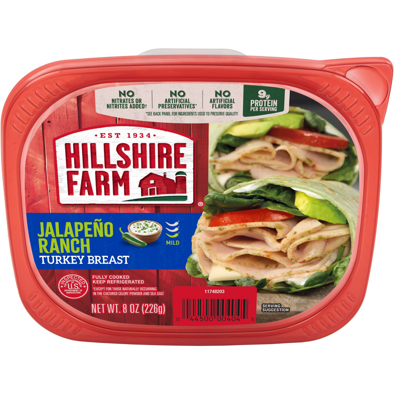 slide 1 of 1, Hillshire Farm Jalapeño Ranch Turkey Breast, 8 oz, 8 oz