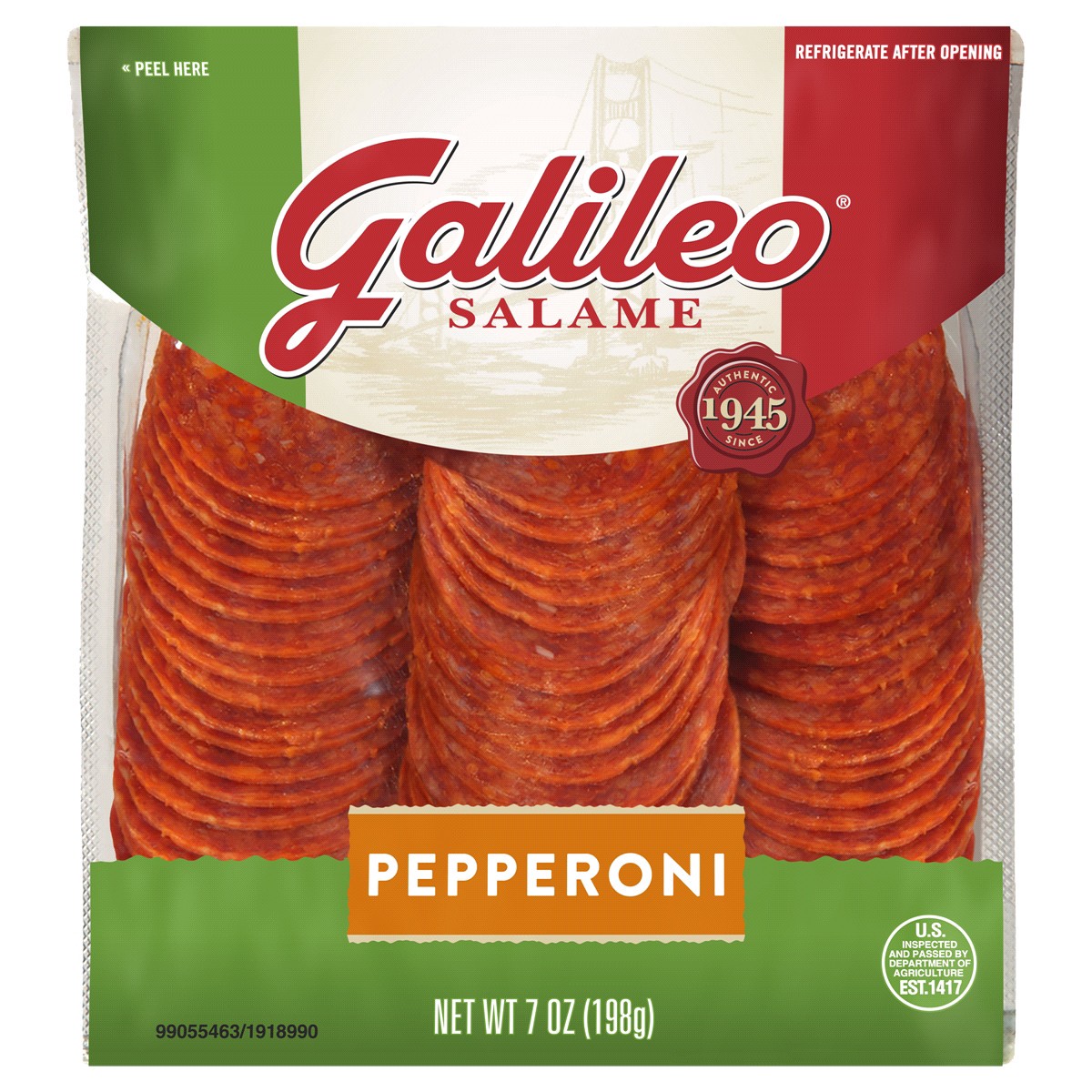 slide 1 of 9, HILLSHIRE FARM Galileo Salame Deli Sliced Pepperoni, 7 oz., 7 oz