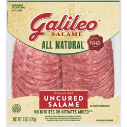 Galileo Salame Deli Thin Sliced All Natural Uncured Salami, 6 oz.