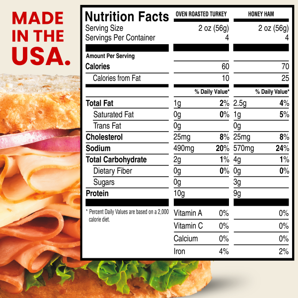 slide 20 of 29, Hillshire Farm Ultra Thin Sliced Deli Lunch Meat, Oven Roasted Turkey Breast and Honey Ham, 16 oz, 16 oz