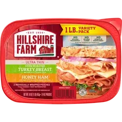 Hillshire Farm Ultra Thin Oven Roasted Turkey & Honey Ham Variety Pack Lunchmeat