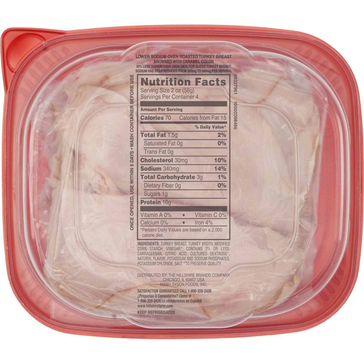 slide 5 of 8, Hillshire Farm Ultra Thin Sliced Deli Lunch Meat, Lower Sodium Oven Roasted Turkey Breast, 8 oz, 8 oz