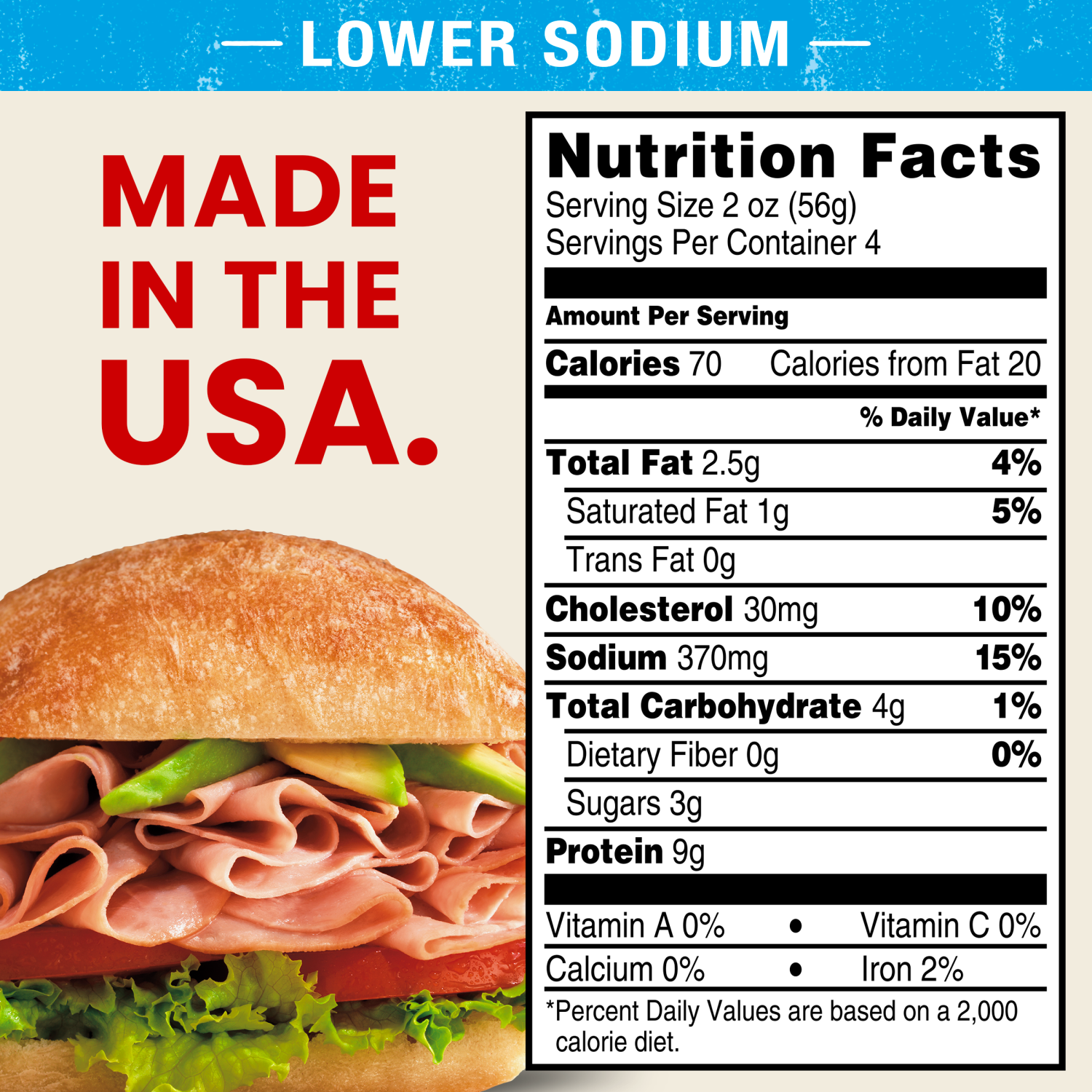 slide 3 of 5, Hillshire Farm Ultra Thin Sliced Lower Sodium Honey Ham Sandwich Meat, 8 ounces, 8 oz
