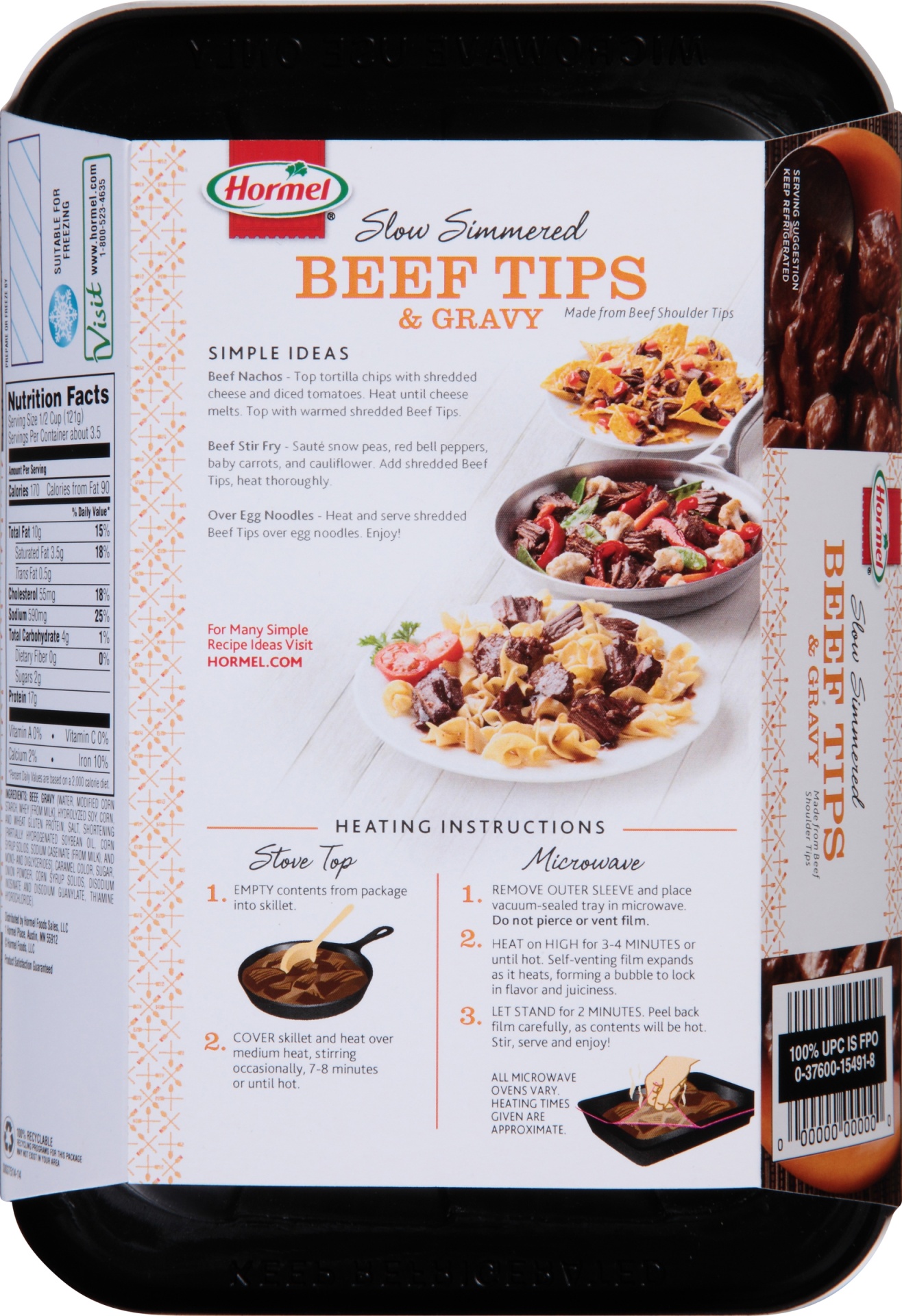 slide 5 of 6, HORMEL SQUARE TABLE Slow Simmered Beef Tips and Gravy, 15 oz