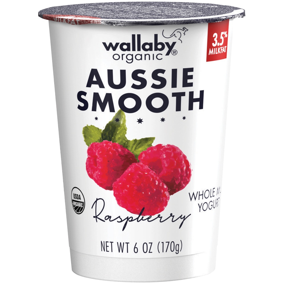slide 1 of 1, Wallaby Organic Low Fat Raspberry Yogurt, 6 oz