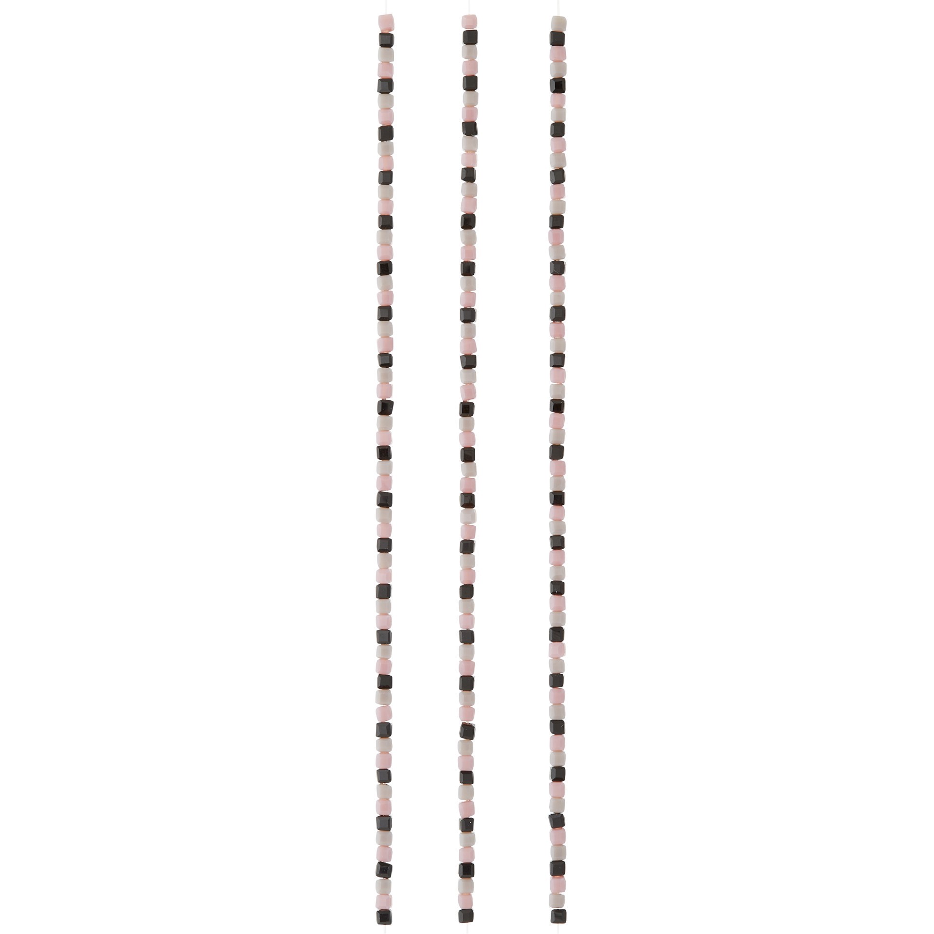 slide 3 of 3, Multicolor Glass Cube Bead Strings, 3mm By Bead Landing, 3 mm