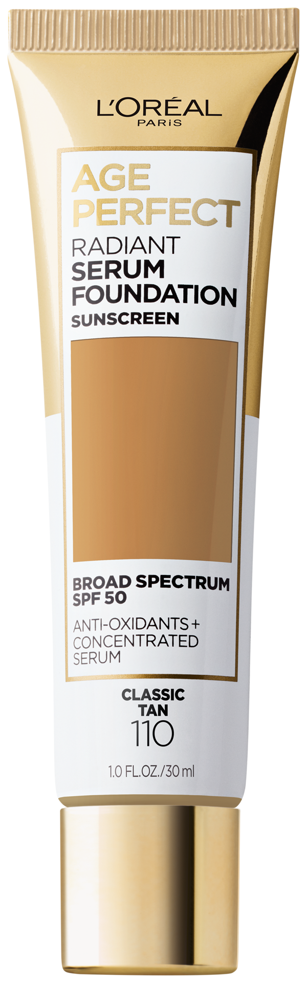 slide 1 of 1, L'Oreal Paris Age Perfect Radiant Serum Foundation with SPF 50 - 110 Classic Tan - 1 fl oz, 1 oz