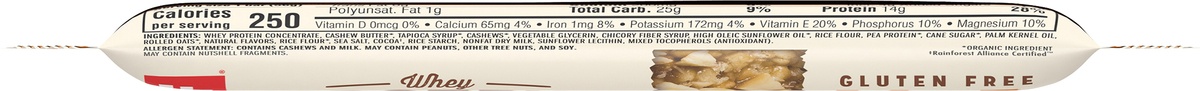 slide 4 of 8, CLIF Bar Whey Protein Salted Caramel Cashew, 1.98 oz