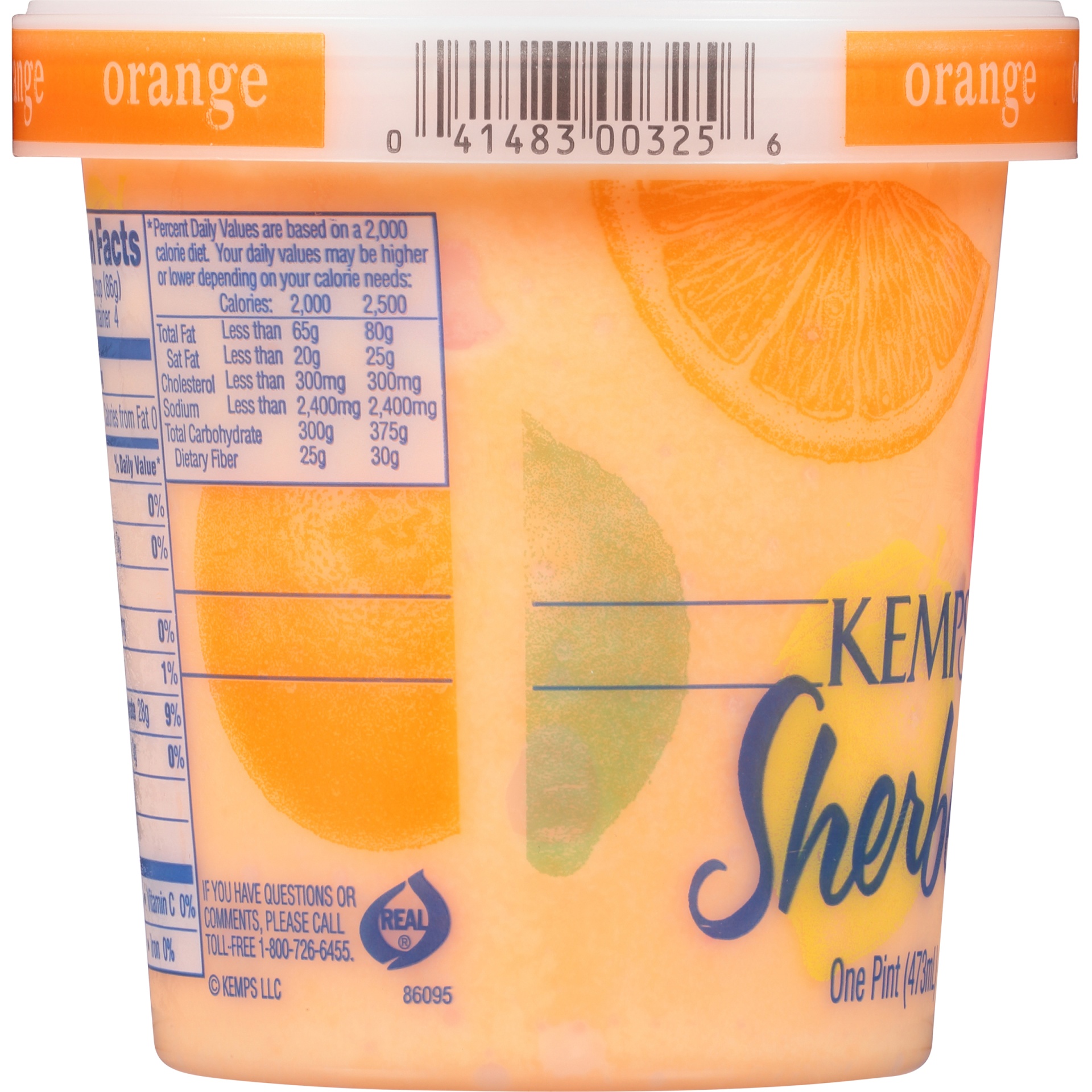 slide 4 of 6, Kemps Fat Free Orange Sherbet, 1 pint
