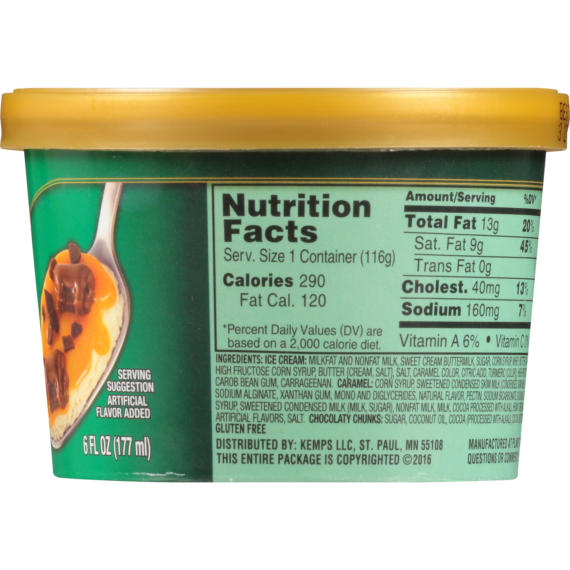 slide 2 of 6, Kemps Caramel Cow Tracks Ice Cream Cups, 6 oz