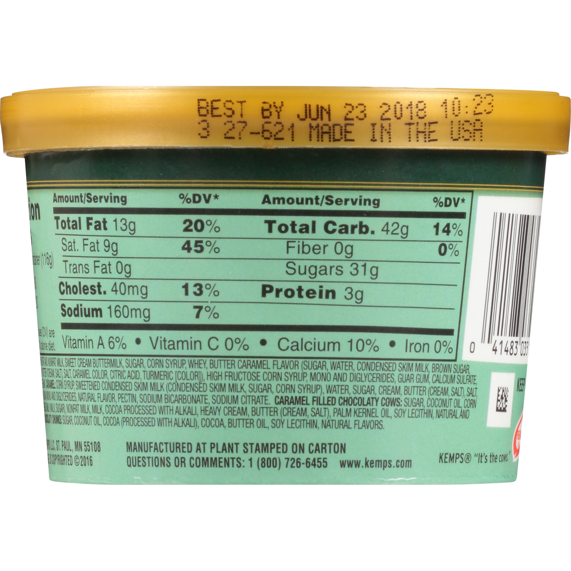 slide 4 of 6, Kemps Caramel Cow Tracks Ice Cream Cups, 6 oz