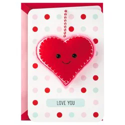 Hallmark Removable Felt Heart Ornament Valentines Day Card for Kids 1 ea