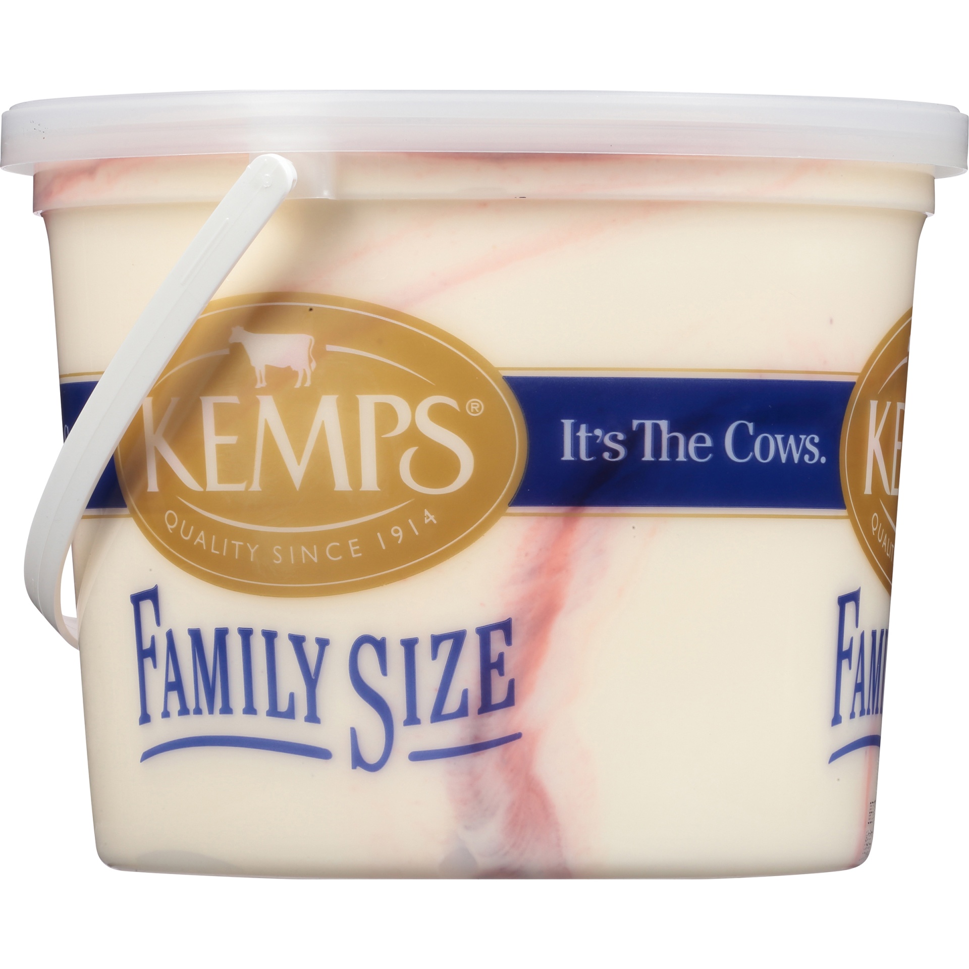 slide 2 of 6, Kemps Strawberry Swirl Ice Cream Family Size, 1.03 gal