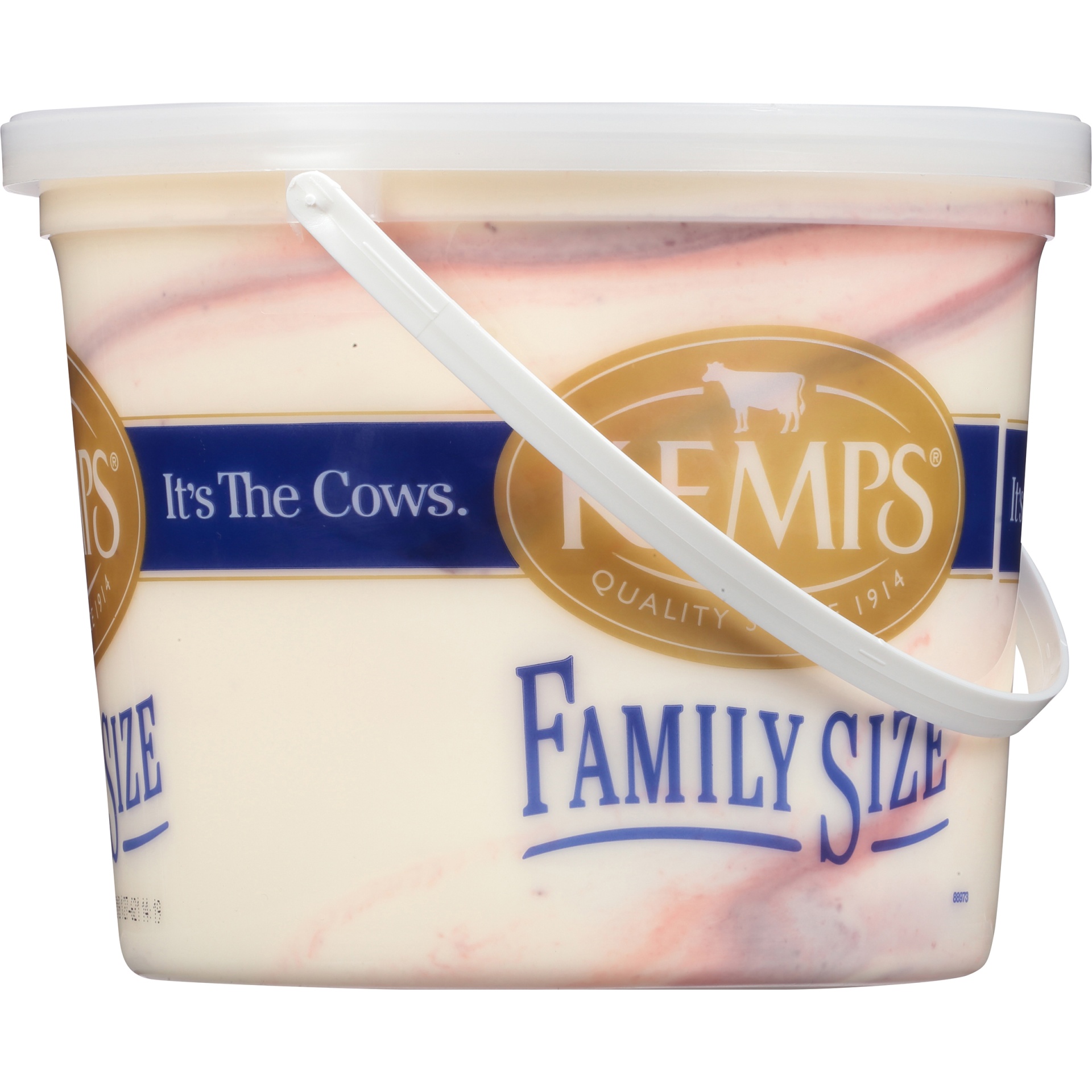 slide 2 of 6, Kemps Strawberry Swirl Ice Cream Family Size, 1.03 gal