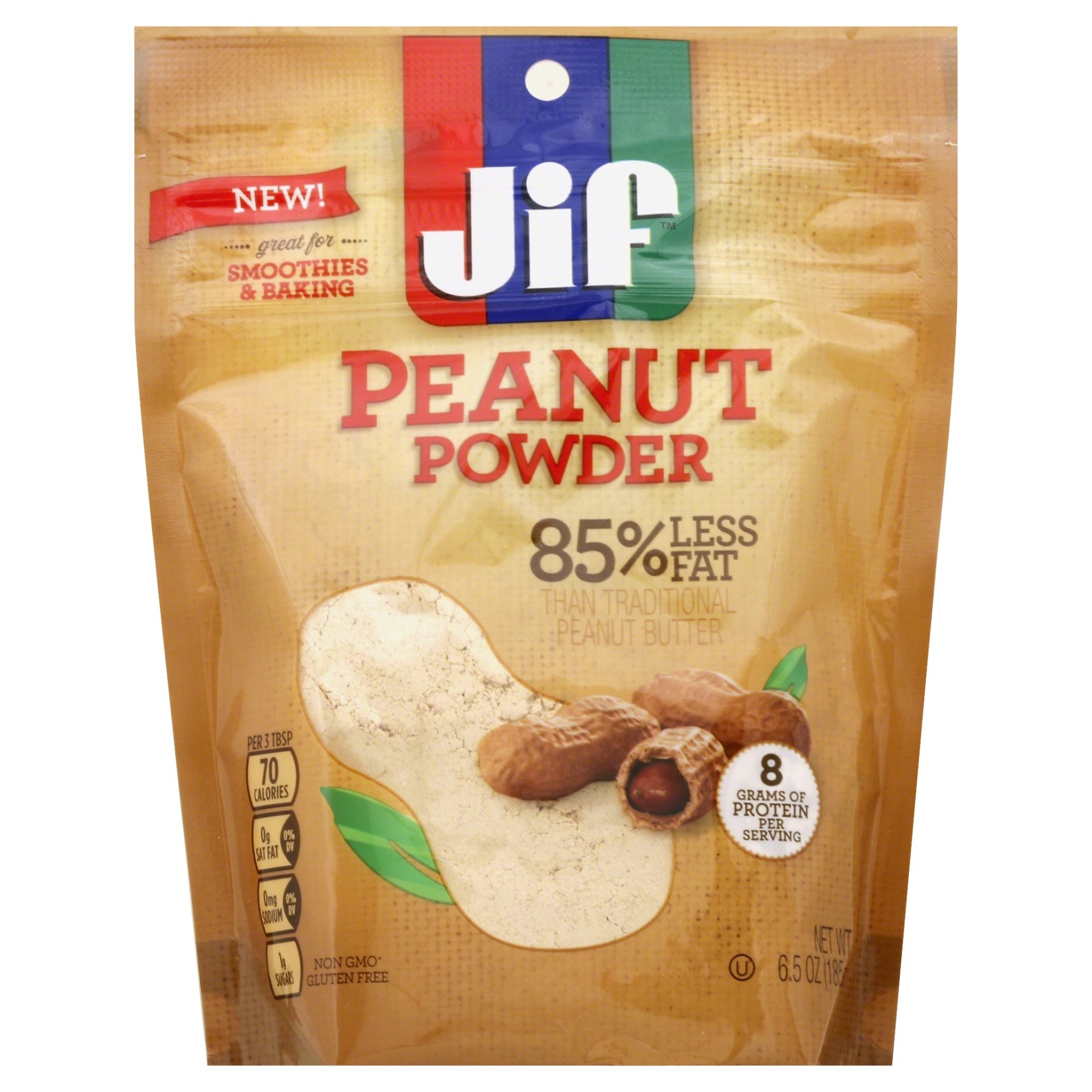 slide 1 of 6, Jif Peanut Powder Unsweetened, 6.5 oz