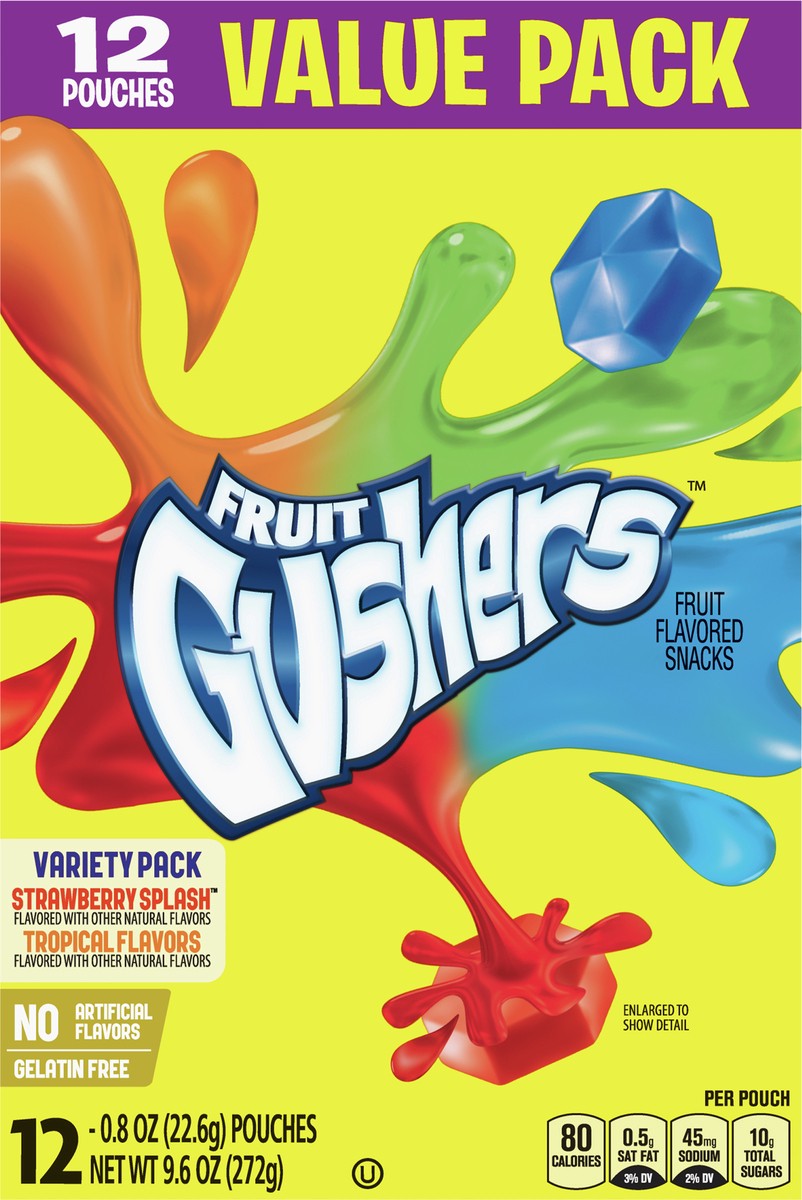 slide 6 of 9, Fruit Gushers Variety Pack Fruit Snacks Value Pack, 12 ct; 9.6 oz