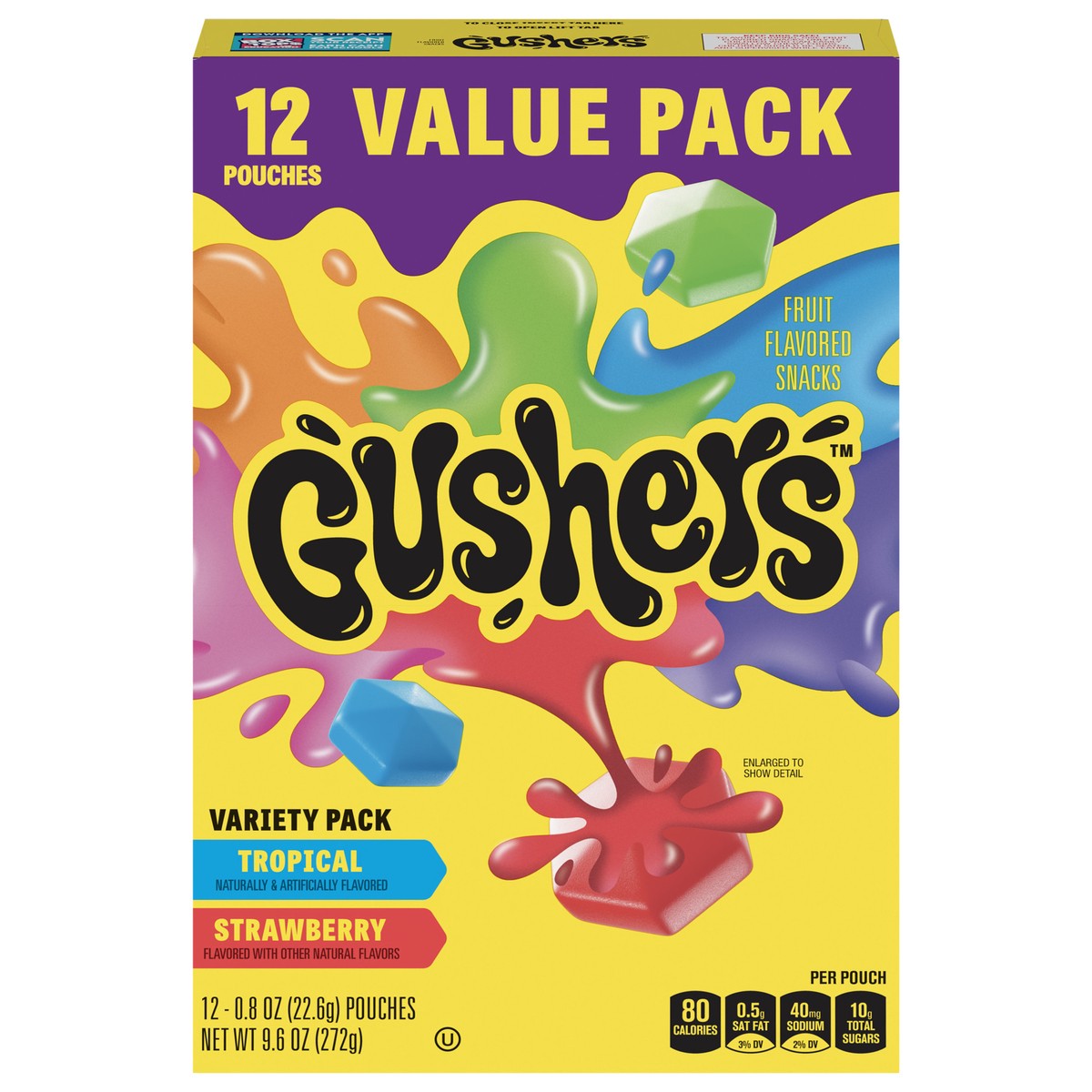slide 1 of 9, Fruit Gushers Fruit Flavored Snacks, Strawberry and Tropical Flavors, 12 ct, 12 ct