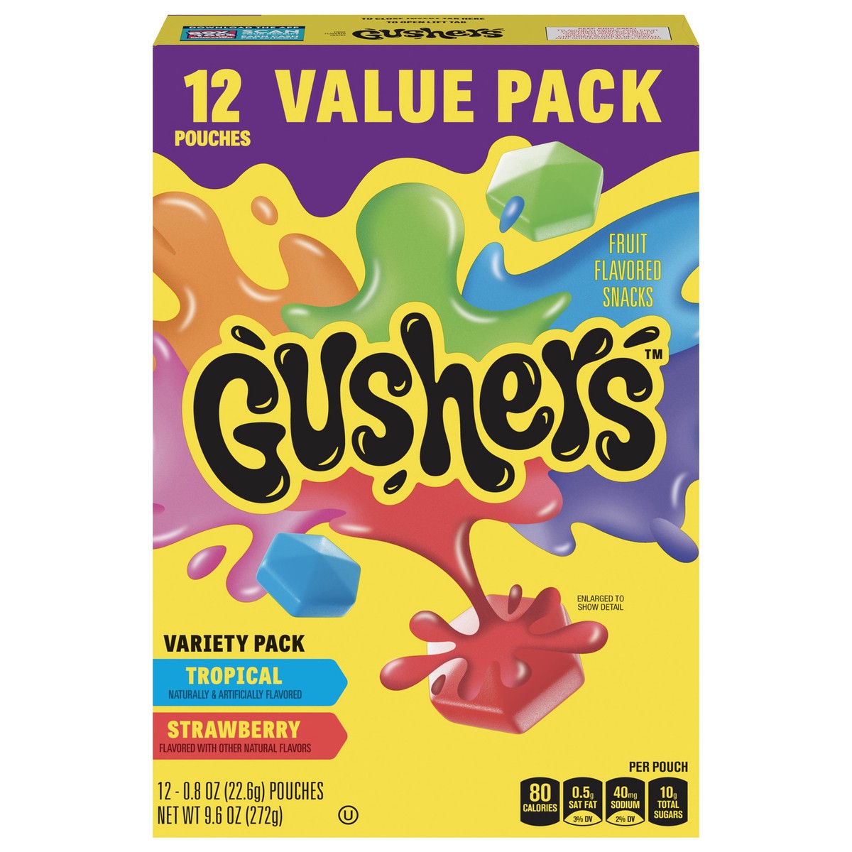 slide 1 of 9, Fruit Gushers Fruit Flavored Snacks, Strawberry and Tropical Flavors, 12 ct, 12 ct; 9.6 oz