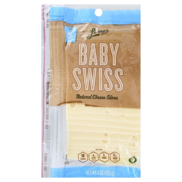 slide 1 of 1, Lowes Foods Cheese Slices Baby Swiss, 8 oz