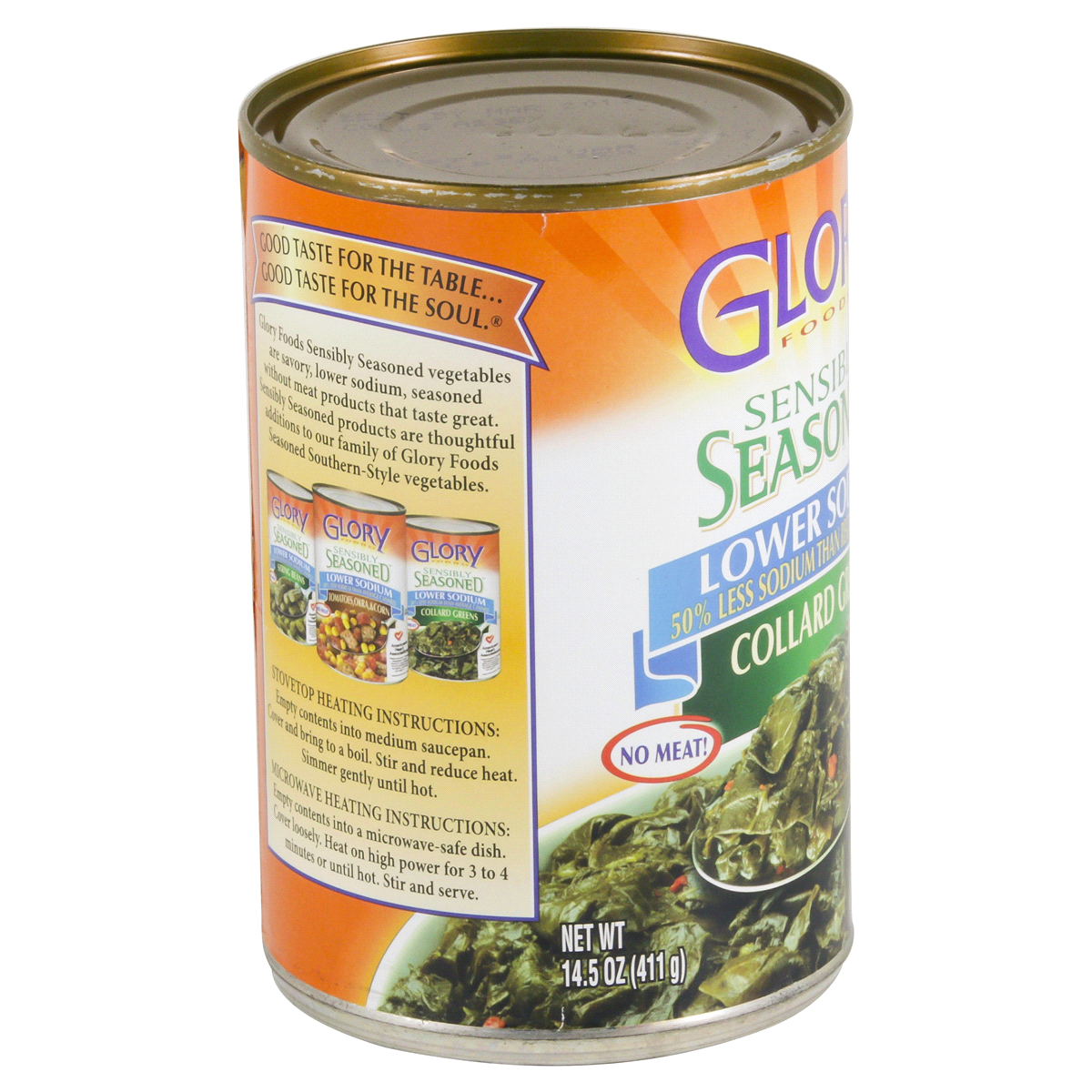 slide 3 of 4, Glory Foods Sensibly Seasoned Collard Greens, 14.5 oz