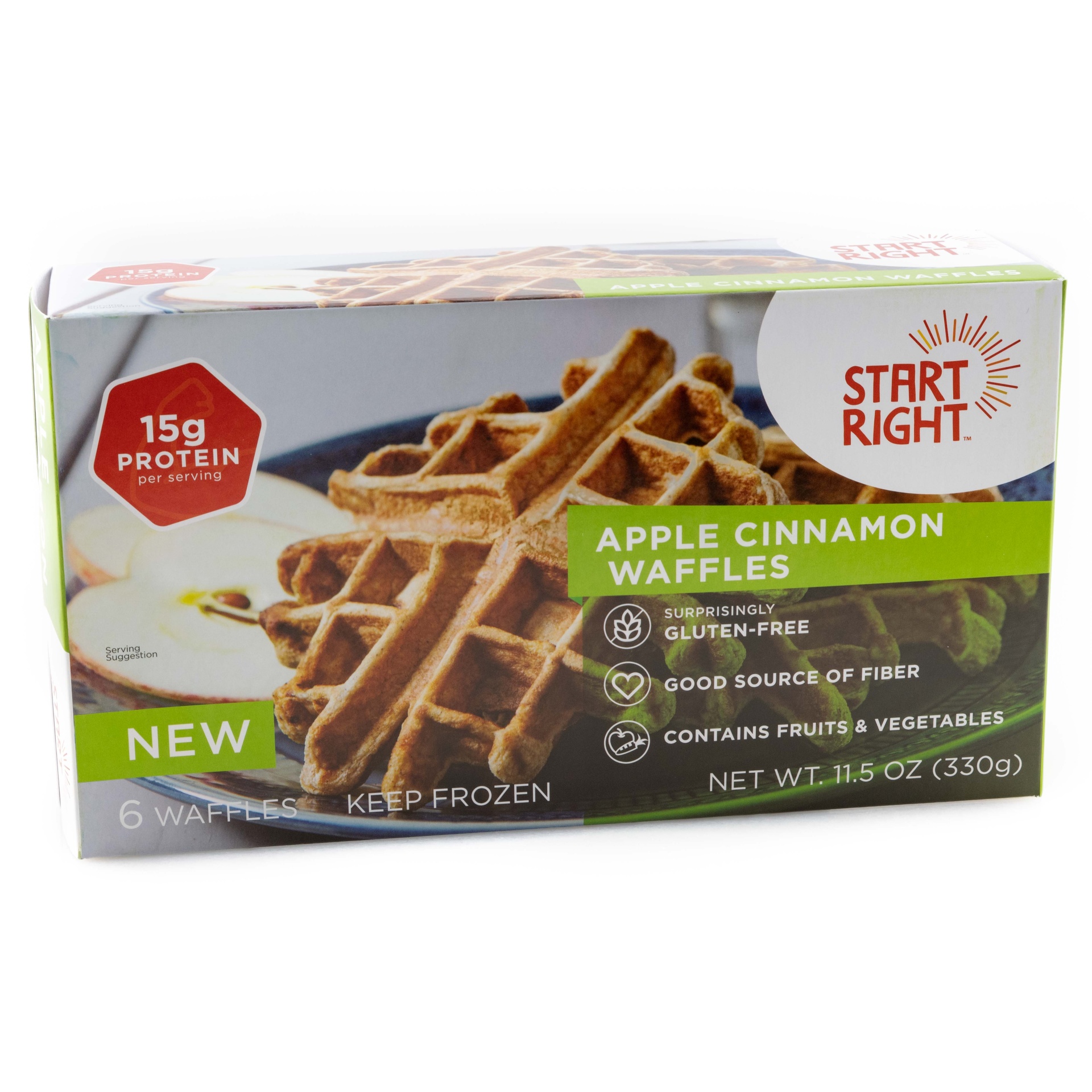 slide 1 of 1, Start Right Gluten Free Apple Cinnamon Waffles, 11 oz