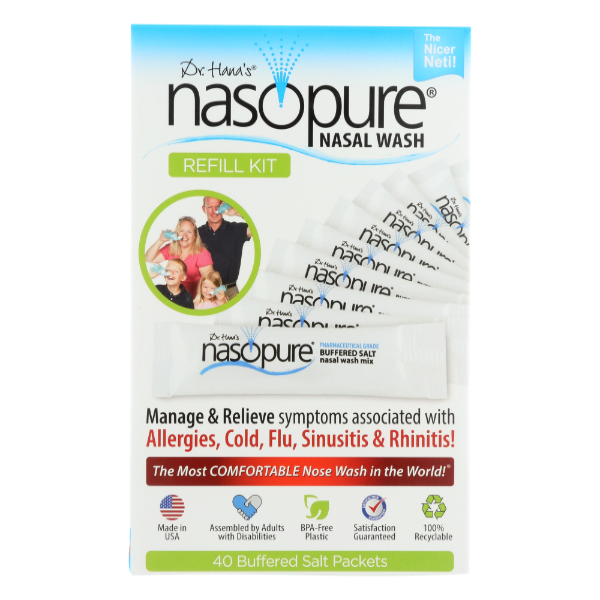 slide 1 of 1, Dr. Hana's Nasopure Salt Packets Refill Kit 40Ea, 40 ct
