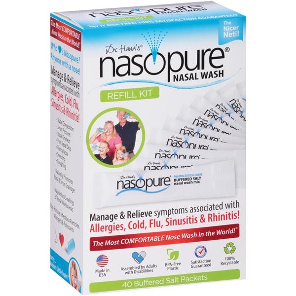 slide 1 of 1, Dr. Hana's Nasopure Salt Packets Refill Kit 40Ea, 40 ct