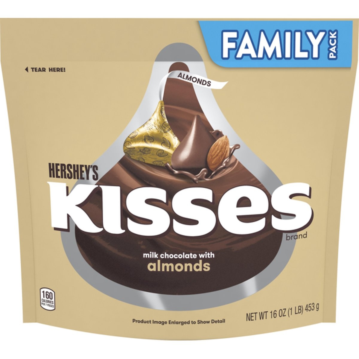 slide 1 of 1, Hershey's Chocolate Candy, Milk Chocolate, Almonds, 16 oz