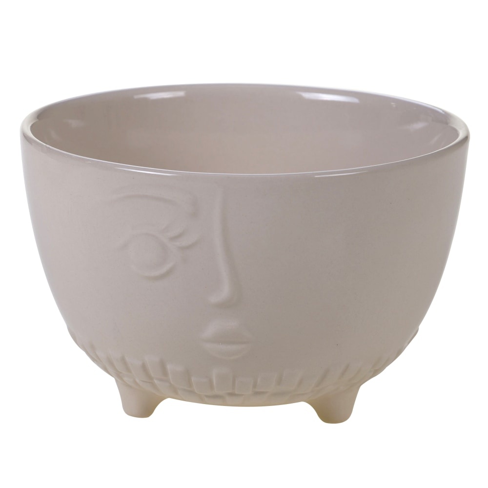 slide 1 of 1, HD Designs Outdoors Embossed Ceramic Serve Bowl With Feet, 6 in