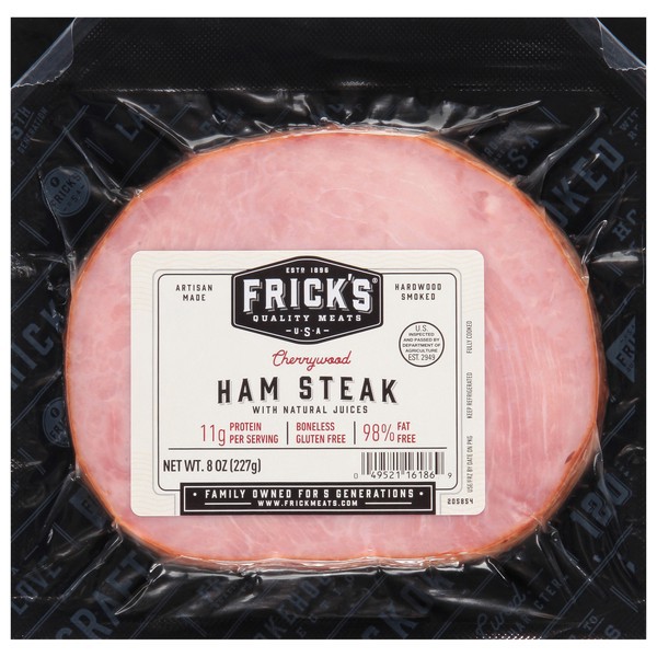 slide 1 of 3, Frick's Cherrywood Boneless Ham Steaks, 8 oz