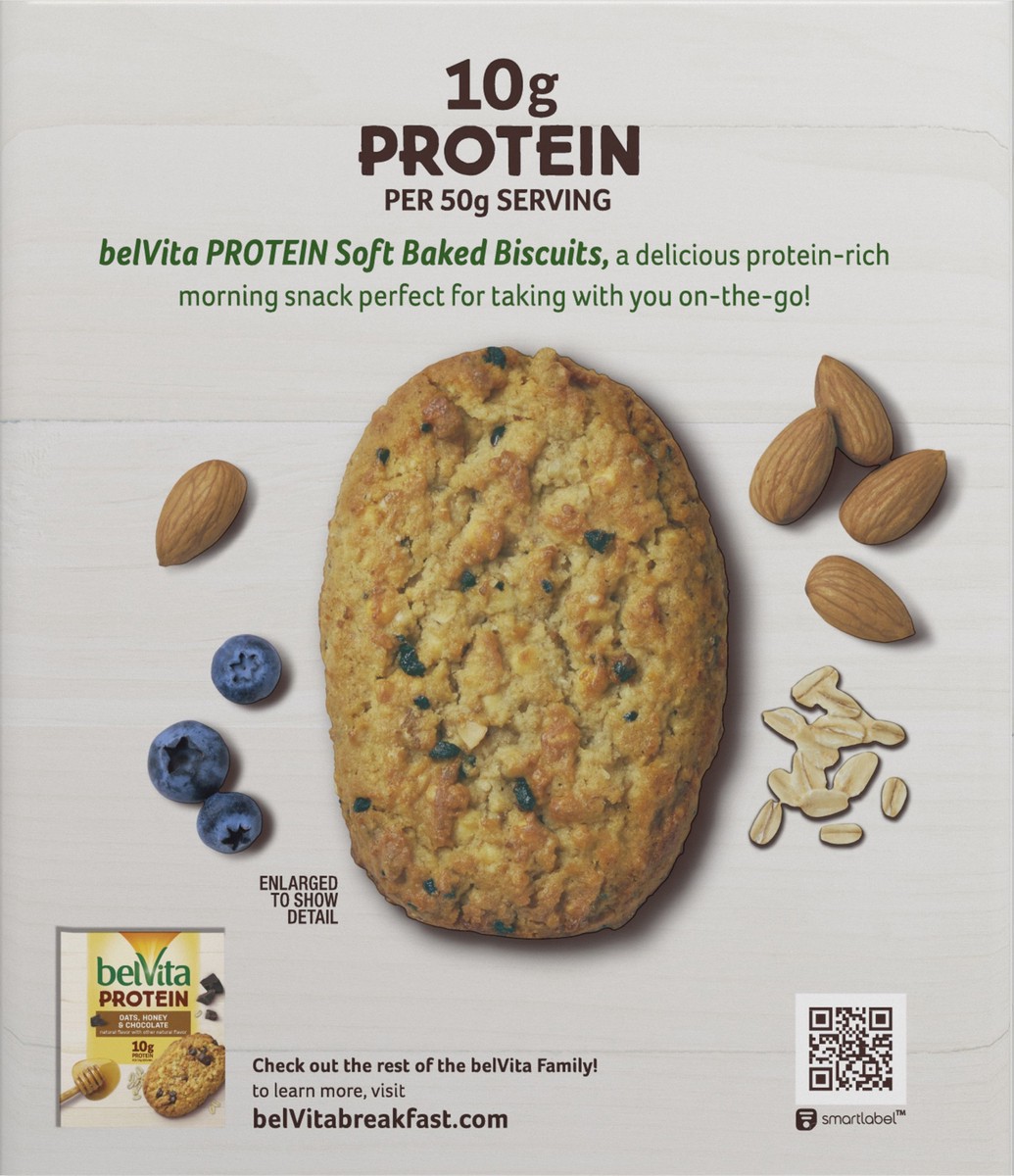 slide 7 of 9, belVita Protein Soft Baked Biscuits, Blueberry Almond Flavor, 4 Pack (1 Biscuit Per Pack) - INNER PACK, 0.51 lb