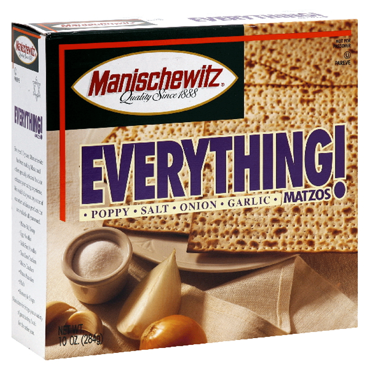 slide 1 of 1, Manischewitz Everything Matzos, 10 oz