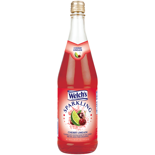 slide 1 of 1, Welch's Sparkling Cherry Limeade Juice Glass Bottle, 25.4 fl oz