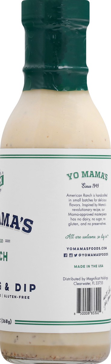 slide 10 of 13, Yo Mama's American Ranch Dressing & Dip 13 oz, 13 oz
