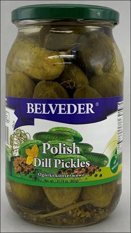 slide 1 of 1, Belveder Polish Dill Pickles, 32 oz
