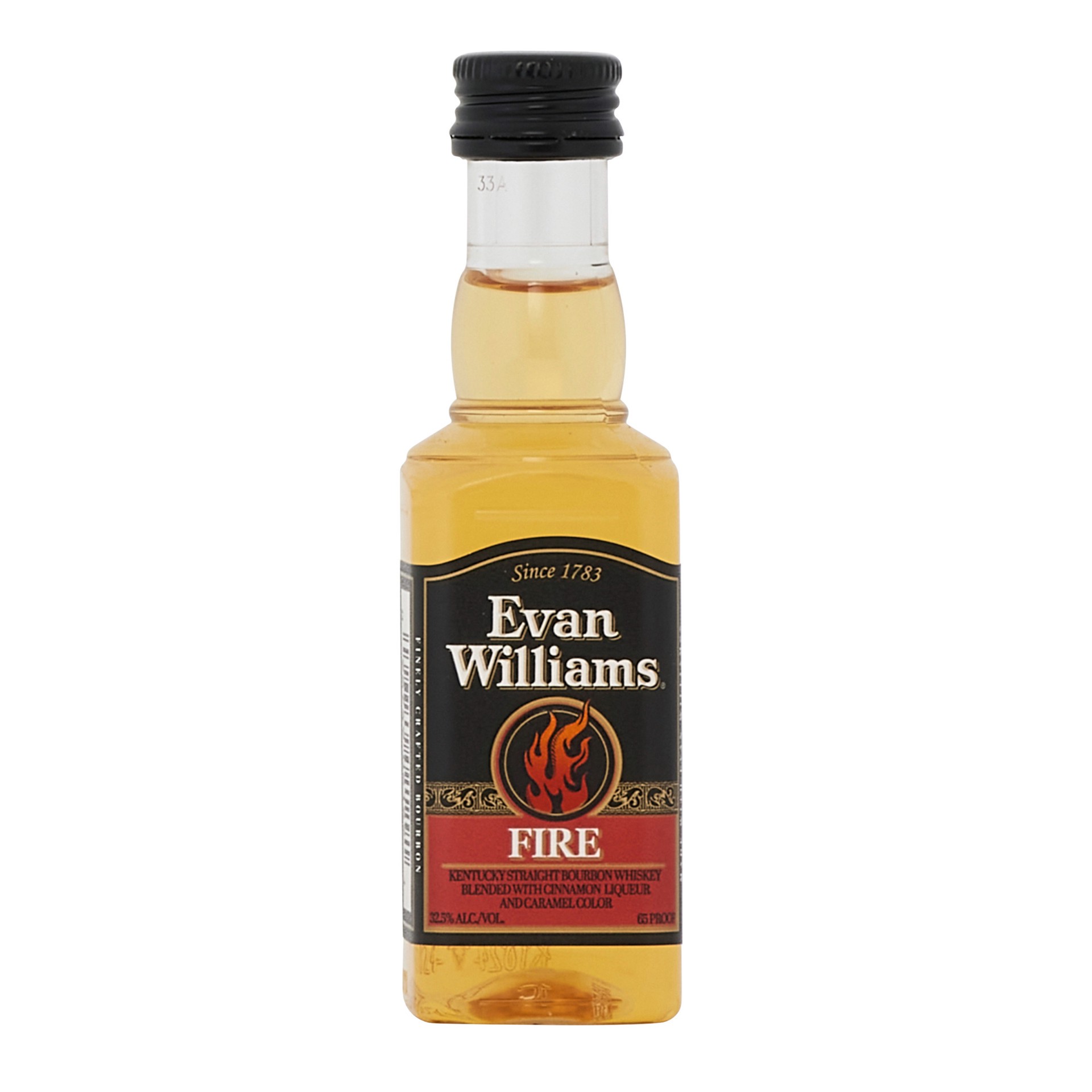 slide 1 of 2, Evan Williams Fire, 50 ml