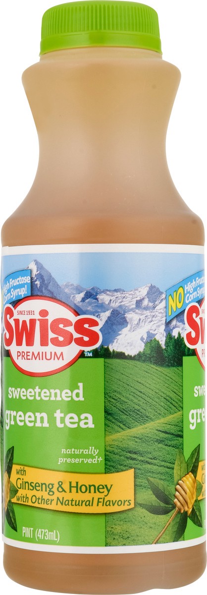 slide 5 of 14, Swiss Premium Ginseng & Honey Sweetened Green Tea - 1 pint, 16 oz