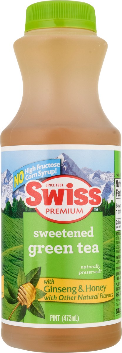 slide 3 of 14, Swiss Premium Ginseng & Honey Sweetened Green Tea - 1 pint, 16 oz