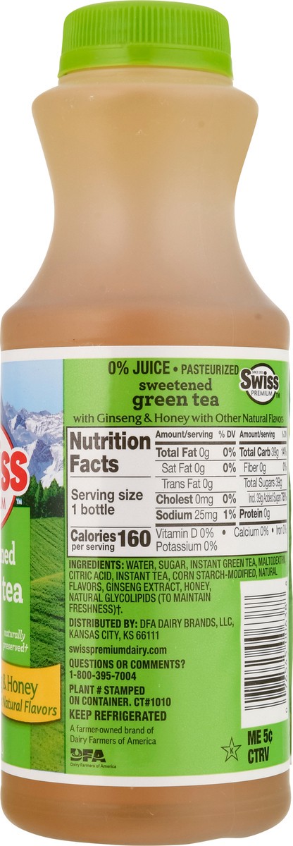 slide 6 of 14, Swiss Premium Ginseng & Honey Sweetened Green Tea - 1 pint, 16 oz
