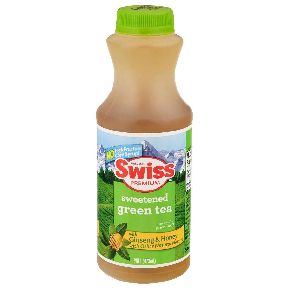 slide 2 of 14, Swiss Premium Ginseng & Honey Sweetened Green Tea - 1 pint, 16 oz