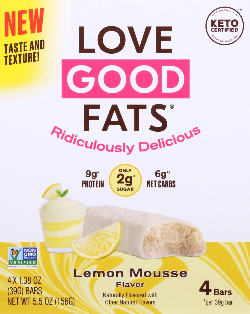 slide 6 of 9, Love Good Fats Lemon Mousse Flavor Bars Pack 4 - 1.38 oz Bars, 4 ct