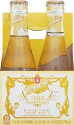 Schweppes 4 Pack Bitter Lemon Tonic Water 6.32 fl oz Bottle 4 ea Multipack