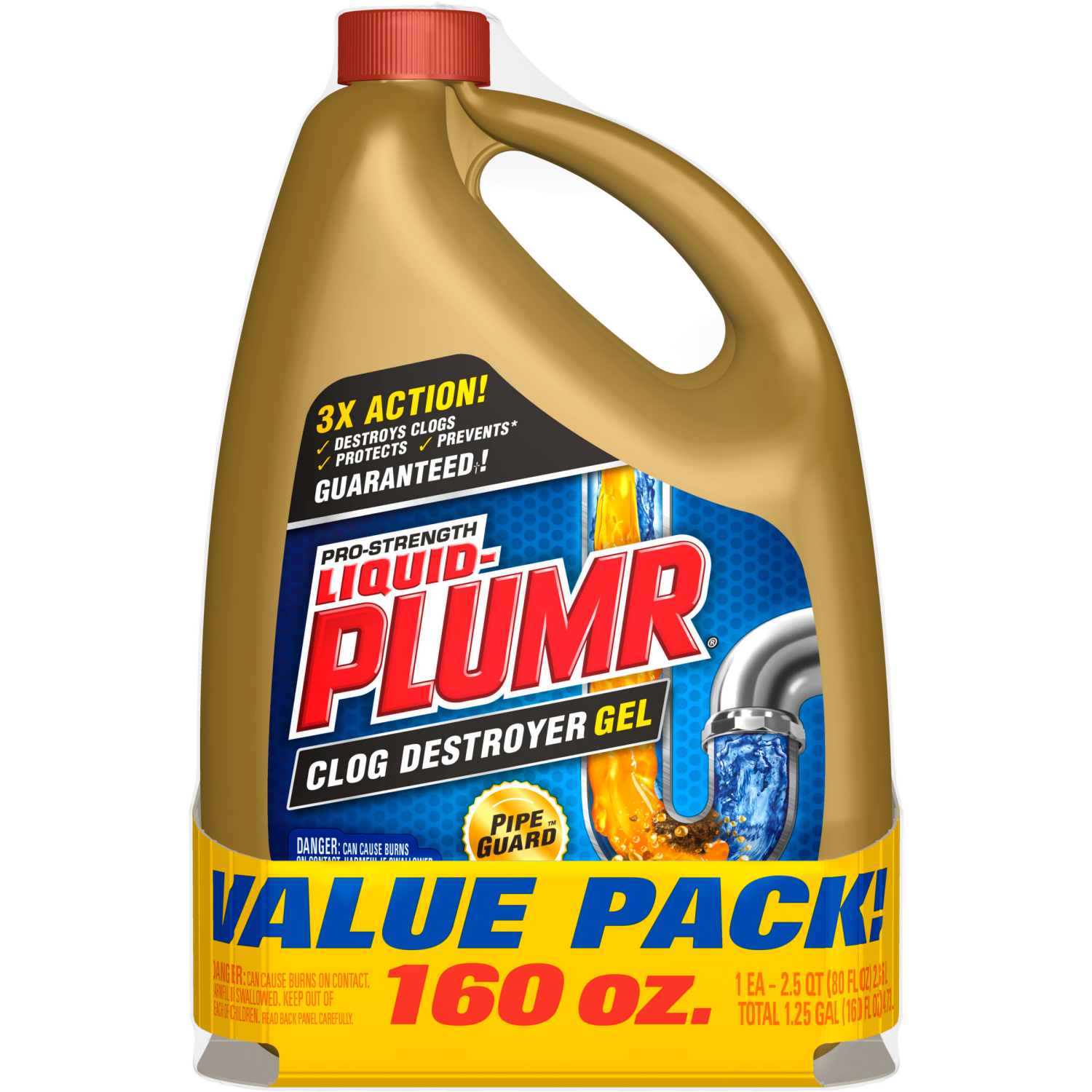 slide 6 of 8, Liquid-Plumr Pro-Strength Clog Destroyer Gel 2 - 2.5 qt Bottles, 2 ct