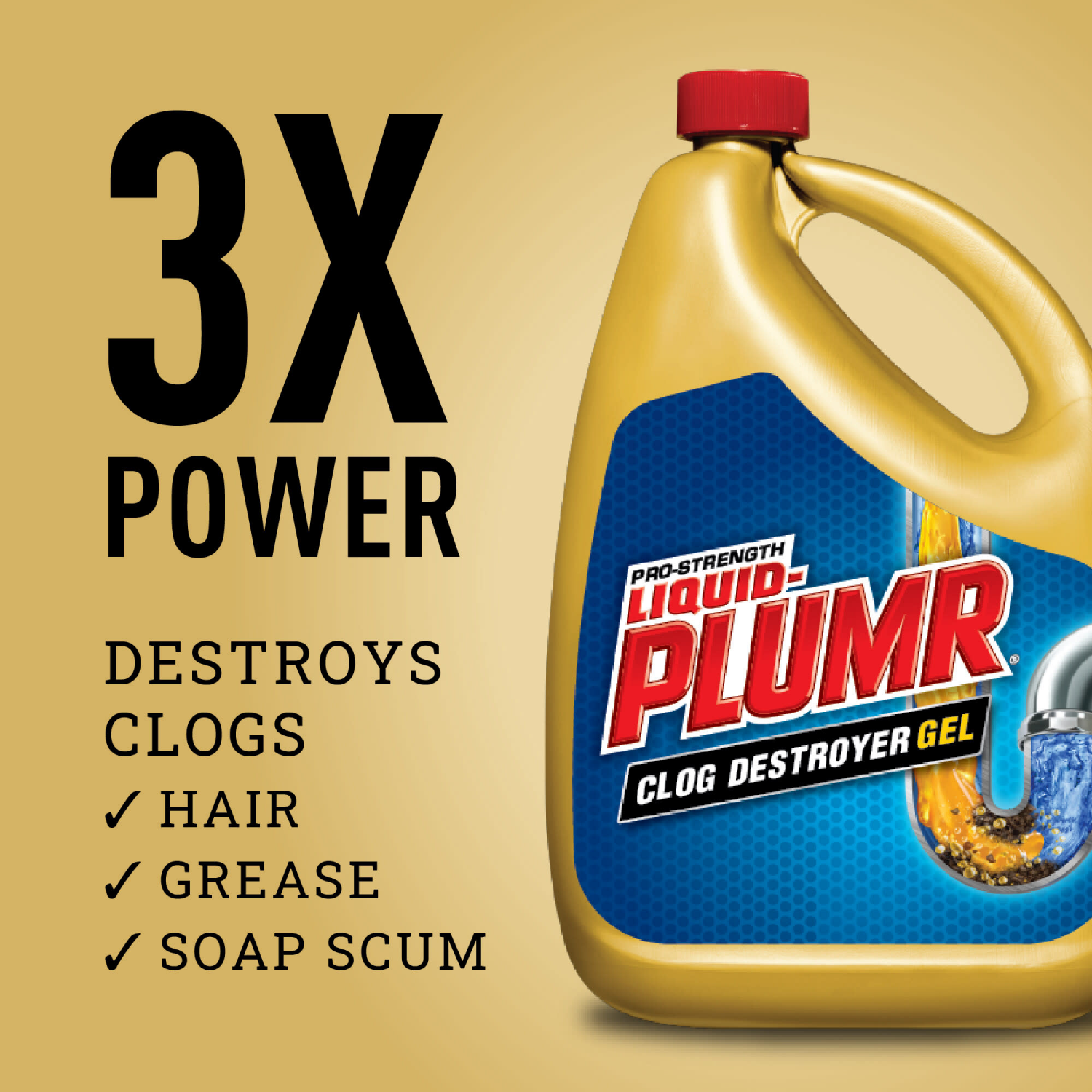 slide 7 of 8, Liquid-Plumr Pro-Strength Clog Destroyer Gel 2 - 2.5 qt Bottles, 2 ct